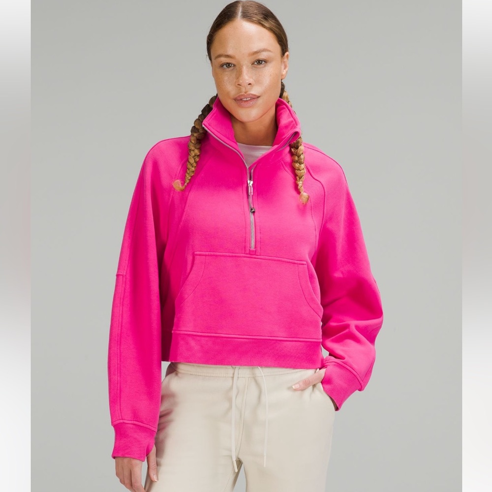 Lululemon Half Zip Scuba Funnel Neck Sweatshirt Sonic Pink